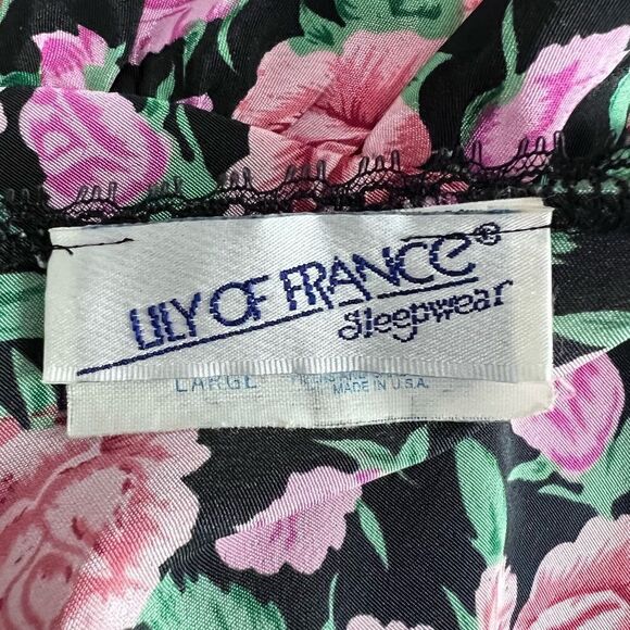 Lily of France Vintage Floral Lace Ruffle Slip Dress Size L - Picture 7 of 8